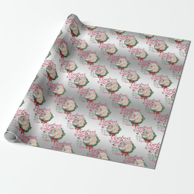 Papier Cadeau CHÈQUE | Voeux de Noël Bébé Chèvre Baisers Angora (Déroulé)