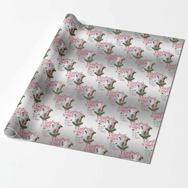 Papier Cadeau CHÈQUE | voeux de Noël Bébé Chèvre Baisers LaManch (Déroulé)