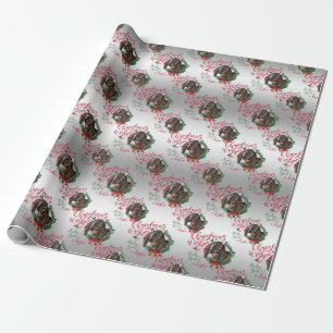 Papier Cadeau CHÈQUE   voeux de Noël Bébé Chèvre Baisers Nubian 