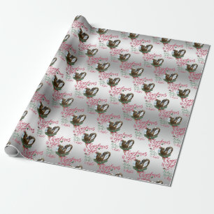 Papier Cadeau CHÈQUE   voeux de Noël Bébé Chèvre Baisers Nubiens