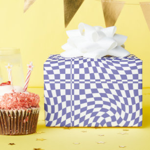 Papier Cadeau Chèques en damier très Peri Warped Retro Motif