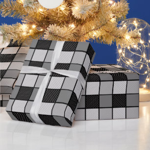 Papier Cadeau Chèques en noir et blanc