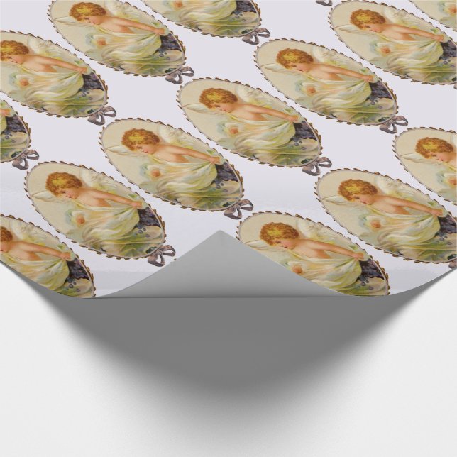 Papier Cadeau Cherubs Vintages personnalisables (Coin)