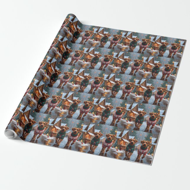 Papier Cadeau Chesapeake Bay Terrier Christmas Snow Holiday (Déroulé)