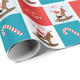 Papier Cadeau Cheval à bascule de Noël