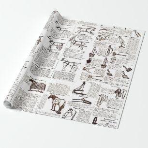 Papier Cadeau Cheval Antique Publicité Journal Art
