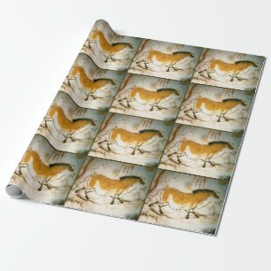 Papier Cadeau Cheval chinois, peintures rupestres de Lascaux