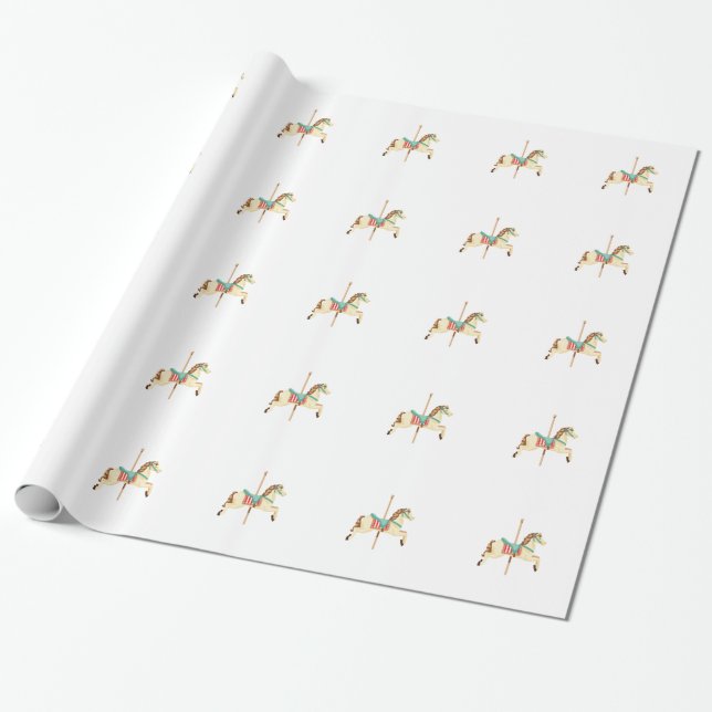 Papier Cadeau Cheval de carrousel (Déroulé)