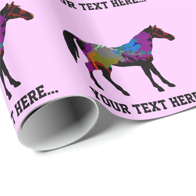 Papier Cadeau Cheval de course personnalisé (Coin rond)