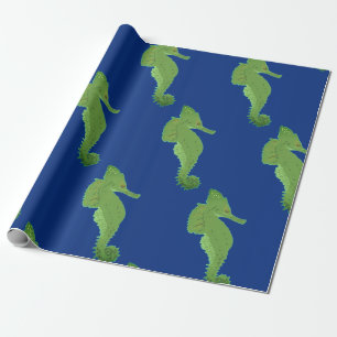 Papier Cadeau Cheval de mer, Chevaux de mer verts Papier d'envel