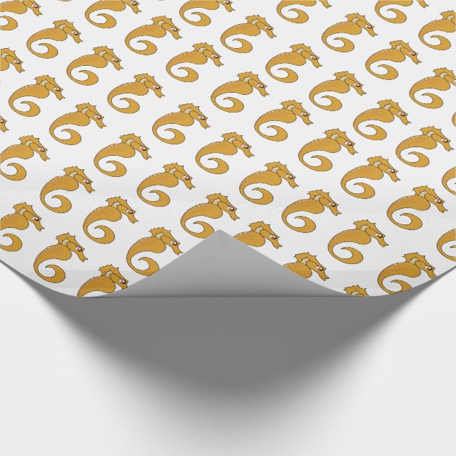 Papier Cadeau Cheval de mer - Papier à enveloppement brillant, 3 (Coin)