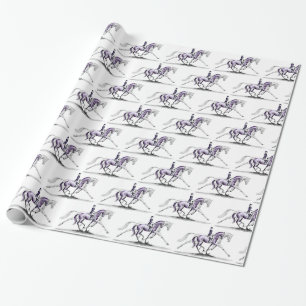 Papier Cadeau Cheval Dressage en Trot Piaffe