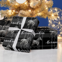 Cheval équestre gris Noël Personnalisé