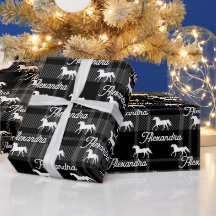 Cheval équestre gris Noël Personnalisé