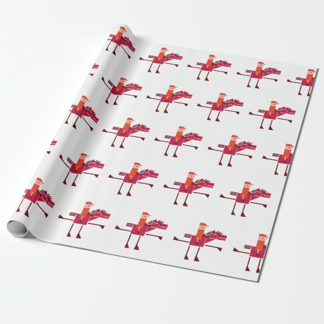 Papier Cadeau Cheval et cavalier motif (Déroulé)