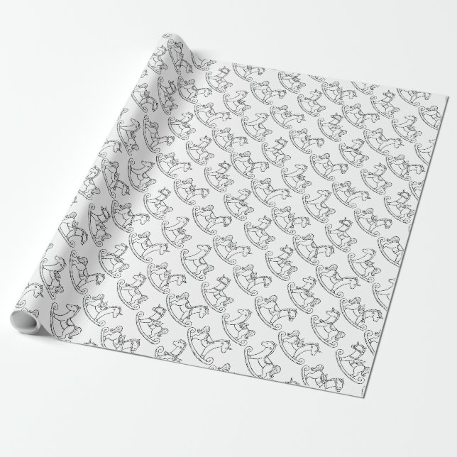Papier Cadeau Cheval rocheux mignon et adorable (Déroulé)