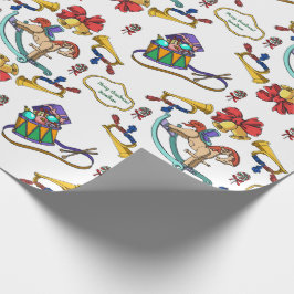 Papier Cadeau Cheval Rocking de Noël Motif personnalisé