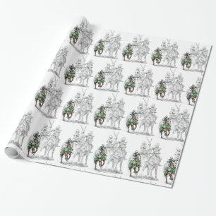 Papier Cadeau Chevaliers de la Renaissance médiévale