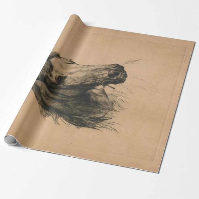 Papier Cadeau Cheval's Head (par Heywood Hardy) (Déroulé)