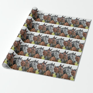 Papier Cadeau Chevaux dans le pâturage