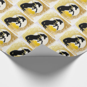Papier Cadeau Chevaux de Coeur V Vacances (étoiles d'Or)