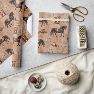 Papier Cadeau Chevaux de l'Ouest