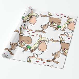 Papier Cadeau Chèvre et mouton amoureux