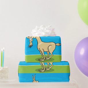 Papier Cadeau Chèvre Souriante Dessin Animé Fermier Animal