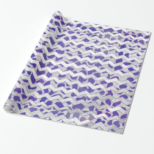 Papier Cadeau Chevron Dalmatien violet et blanc