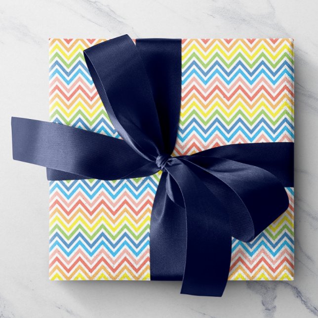 Papier Cadeau Chevron de couleur vive (Créateur téléchargé)