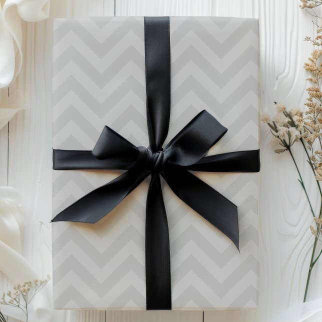 Papier Cadeau Chevron rayé zigzag gris (Créateur téléchargé)