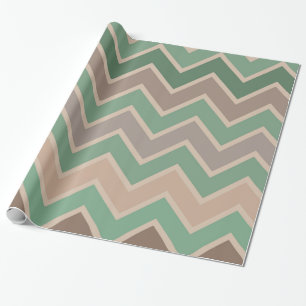 Papier Cadeau Chevron rose vert Peach