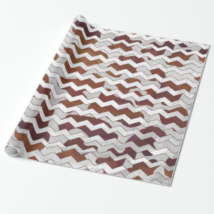 Papier Cadeau Chevron Vache Brown et blanc