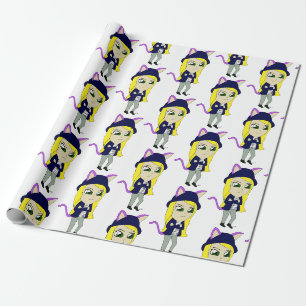 Papier Cadeau chibi catgirl