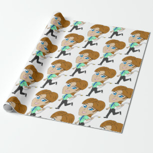 Papier Cadeau chibi fille avec une queue