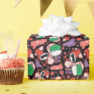 Papier Cadeau Chibi Joker et Harley Heart Motif