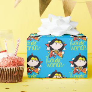 Papier Cadeau Chibi Wonder Woman Voler Avec Lasso
