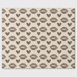 Papier Cadeau Chic Beige & Black Cheetah Print