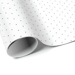 Papier Cadeau Chic bleu marine blanc minuscule pois motif mignon