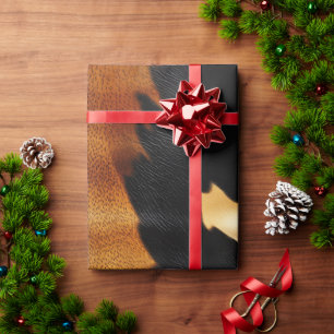 Papier Cadeau Chic Brown Black Cream Western Cowhide