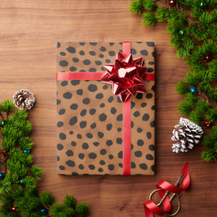 Papier Cadeau Chic brun cheetah imprimé monogramme