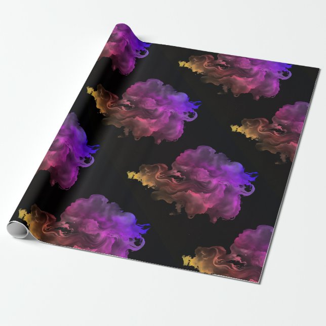 Papier Cadeau Chic couleur abstraite noire artistique (Déroulé)