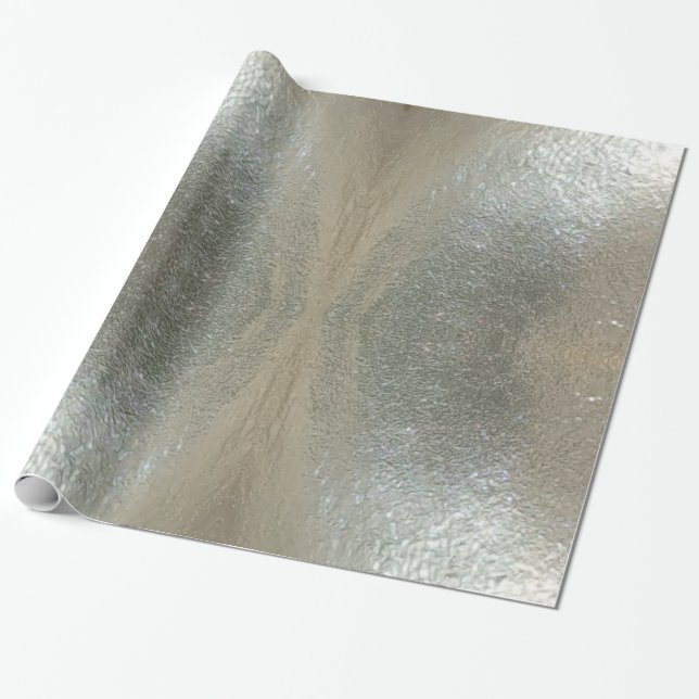 Papier Cadeau Chic de fête élégant de gris argenté (Déroulé)