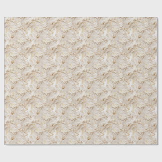 Papier Cadeau Chic, Elegant Crèmes & cuir texture fleur look