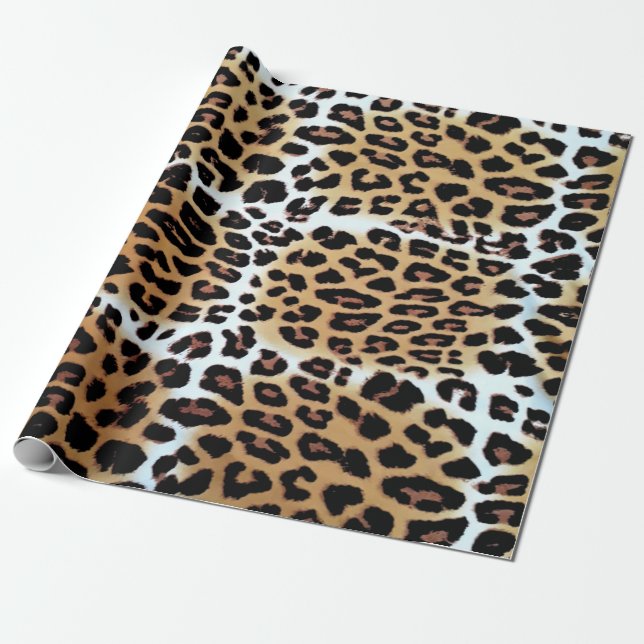 Papier Cadeau Chic Elegant Léopard Posters de animaux amoureux (Déroulé)