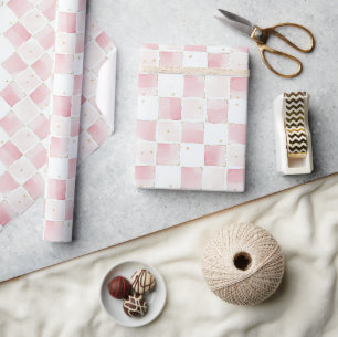 Papier Cadeau Chic Girly Carré rose