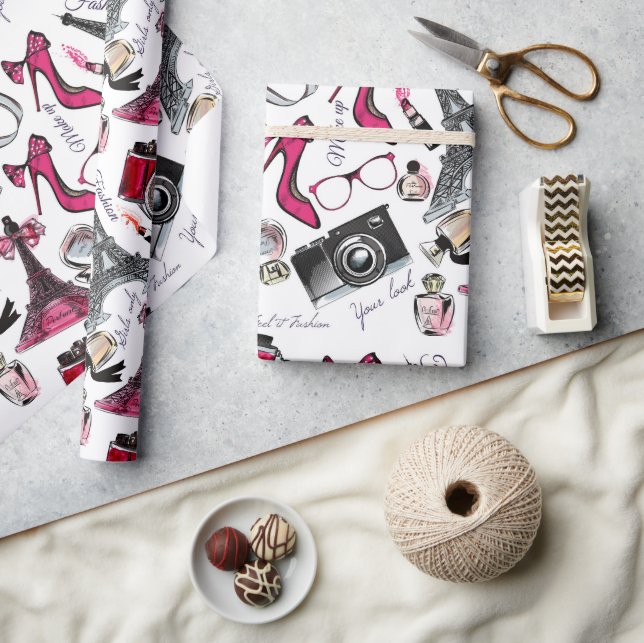 Papier Cadeau Chic Girly Paris (Artisanat)