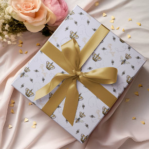 Papier Cadeau Chic Lavande Buzing Royal Queen Bee & Gold Crown