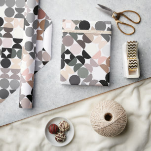 Papier Cadeau Chic Mauve Taupe Cercles gris-beige Motif