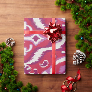 Papier Cadeau Chic motifs tribaux kat rouge et violet